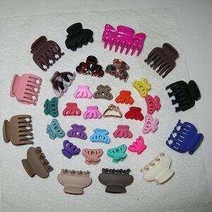 Lot of 34 ~ Assorted Sizes & Colors HAIR CLIPS CLAWS Barrettes Accessories NEW